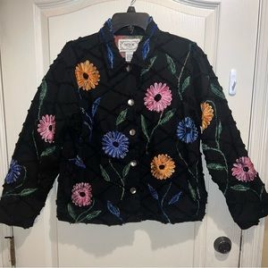 Vintage embroidered flower jacket